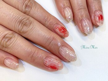 メールメール 和光市本店(MereMer)/涼しげたらしこみネイル