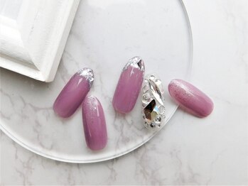 ネイル スパ ココプラス(Nail spa Cocoplus)/埋め尽くし×ガラスフレンチ