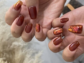 アイミーモア 国立店(aimer more)/秋っぽシンプルネイル