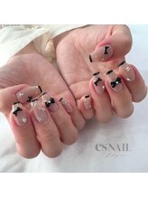 エスネイル 新宿西口店(es NAIL)/ブラックリボン
