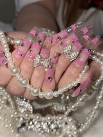 ボーダー×フラッシュネイル