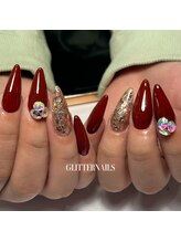 グリッターネイル(GLITTER NAILS)/ボルドー