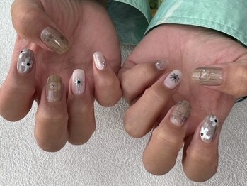 ニュアンスフラワーネイル