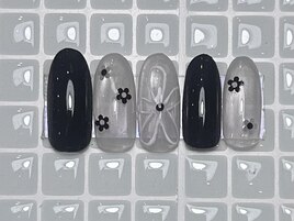 春/黒/フラワー/ホロ