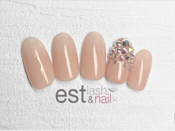 エストラッシュアンドネイル 銀座店(est lash&nail)/ベージュグラデストーンネイル