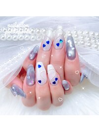 ハートたっぷりちゅるんネイル♪