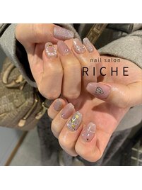 キラキラクリスマスネイル