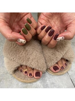 ルート12/ハートの秋ネイル♪