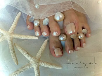 エマネイル バイ チュラ(emma nail_by chula)/ホワイトミラー/ミラーネイル