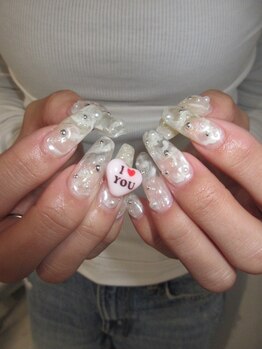 エム ネイル(emu nail)/パール×うねうね