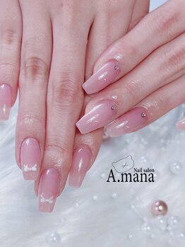 アマナ ネイル(A.mana Nail)の写真/【オトナの韓国ネイル×シンプルオフィスネイル】肌なじみカラーに大人っぽデザイン◆上品な日常ネイル♪