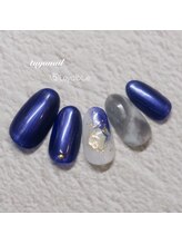 たゆ ネイル(たゆnail)/９月新作☆ニュアンス青ネイル