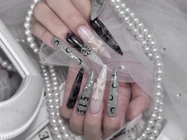 クロム×黒フラッシュネイル☆