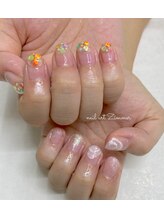 ネイルアート ジマー/クリアニュアンスのちぐはぐ