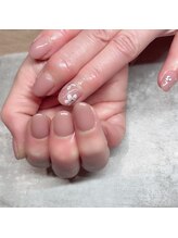 エーナイン イオンモール三川店/ワンカラーお花ネイル