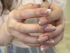 flower × glitter french
