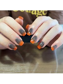 オレンジ/グレー/グラデーション