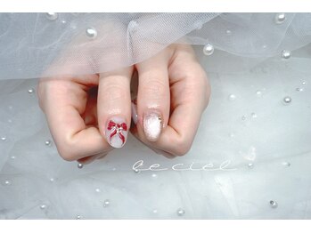 卒業式用リボンネイル♪