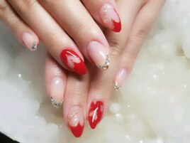バレンタインハートネイル