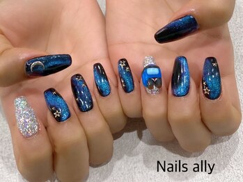 ネイルズアリー 立川店(Nails ally)/ギャラクシー×星×月×ゲーム