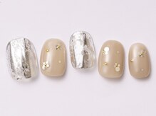 アイ ネイルズ 天神店(I nails)/シルバーフラワー　￥6500
