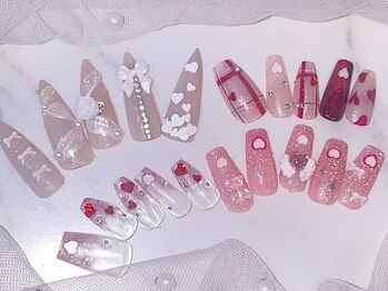 キレイエ ネイルズ(KIREIE NAILS)/キラキラ ハート ガーリー