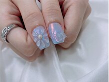 シェリーラメール 渋谷(cherielamer)/ぷっくりフラワーネイル
