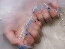 クリア×水色チーク