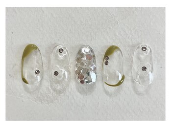 ワナネイルデザイン(wanna nail design)/【定額B】クリアフラワー