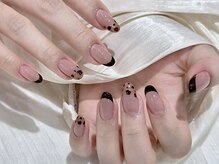 スペラ 大宮店(Spera)/秋の定番ヒョウ柄フレンチネイル