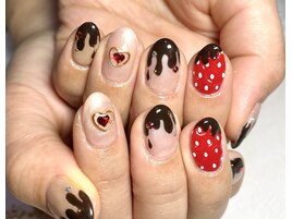 バレンタインネイル