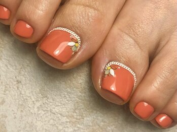 オーラリー ネイル アート メゾン(ORRERY nail art maison)/フット / コーラル