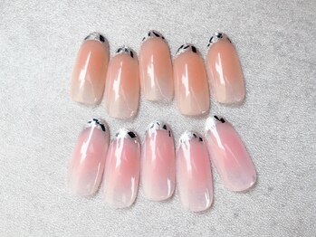 アバネイル 藤が丘(AVA NAIL)/チーク×ガラスフレンチ