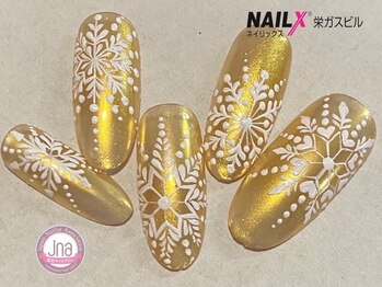 ネイリックス 栄ガスビル(NAILX)/ゴールド×雪の結晶アート☆