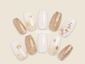 ファストネイル 仙川店(FAST NAIL)/クリスマス/ゴールド【12393】