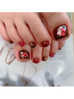 バレンタインデーネイル