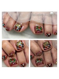 フット☆チェック柄ネイル