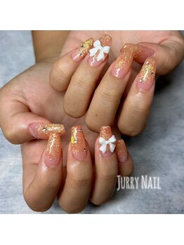 ジュリーネイル 所沢店/リボンラメグラ