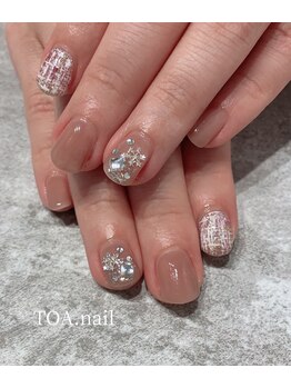 トアネイル(TOA.nail)/ツイード　雪の結晶
