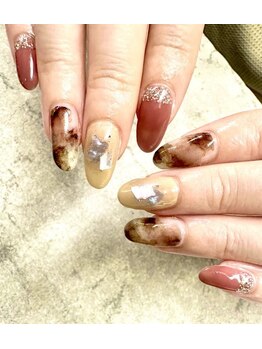 ネイルサロンファストネイルプラス 新宿店(FAST NAIL PLUS)/2025夏ネイル【べっ甲ネイル】