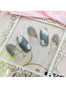 ネイルクロエ(NAIL KCLOE)/手描きフラワーネイル