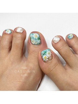 ネイルズ カスミン(nails CASU-MIN)/フットジェル10本アート