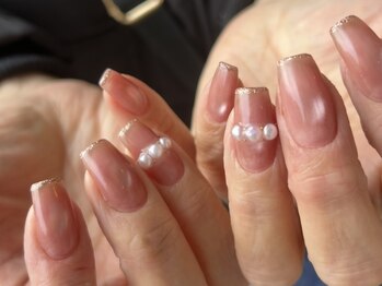 マグネットネイル/ラメフレンチ