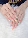 カラフルフレンチネイル