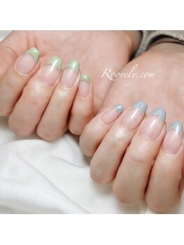 ルブリー(roovely)/春カラー フレンチネイル