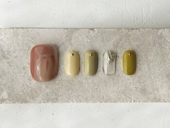 カラ ネイル 中津店(calla nail)/春のニュアンスフットネイル