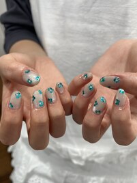 ホログラムフラワーネイル☆