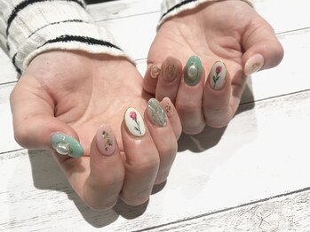 アース コアフュールボーテ 新潟中野山店 (EARTH Coiffure beaute')/手描きフラワー　￥8500