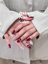 ネコ(Neko)/ハロウィン　赤ネイル　ミラー