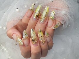 夏ネイル　シェルネイル